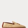 Beige Polo Ralph Lauren Canvas-Loafer mit Stickerei für Herren