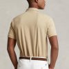 Beige Poloshirts aus Mesh für Herren von Ralph Lauren im Custom-Slim-Fit