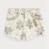 Beige Ralph Lauren Boy Fit Seeded Natural Denim-Shorts für Damen