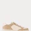 Beige Ralph Lauren Court Sneakers aus Leder und Wildleder für Herren