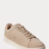 Beige Ralph Lauren Heritage Court II Wildleder-Sneaker für Herren