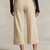 Beige Ralph Lauren – Kurze Fleecehose mit weitem Bein für Damen