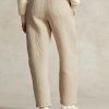 Beige Ralph Lauren Logo-Hosen aus Jersey mit Zopfmuster für Damen