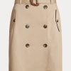 Beige Ralph Lauren Röcke aus mikrogeschliffenem Twill mit Gürtel für Damen