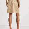 Beige Ralph Lauren Röcke aus mikrogeschliffenem Twill mit Gürtel für Damen