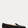 Beige / Weiße Ralph Lauren Laurel Tassel Loafer aus Ziegenwildleder für Damen