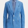 Blaue Blazer aus Lammfell-Wildleder für Damen von Ralph Lauren