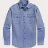 Blaue Chino-Arbeitshemden im Classic Fit von Ralph Lauren für Herren