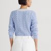 Blaue Cricket-Pullover mit Zopfmuster für Damen von Ralph Lauren