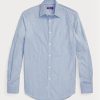 Blaue formelle Hemden aus Popeline mit Bengalstreifen und Umschlagmanschetten für Herren von Ralph Lauren
