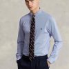 Blaue formelle Slim Fit-Hemden aus gestreifter Stretch-Popeline von Ralph Lauren für Herren