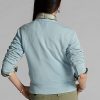 Blaue French Terry-Sweatshirts mit Rundhalsausschnitt und Ralph Lauren-Logo für Damen