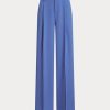 Blaue Georgette-Hose mit Falten für Damen von Ralph Lauren
