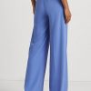Blaue Georgette-Hose mit Falten für Damen von Ralph Lauren