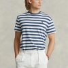 Blaue Herren Ralph Lauren Classic Fit gestreifte Jersey-T-Shirts