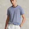 Blaue Herren Ralph Lauren Custom Slim Fit gestreifte Jersey-T-Shirts