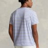 Blaue Herren Ralph Lauren Custom Slim Fit gestreifte Jersey-T-Shirts