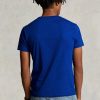Blaue Herren Ralph Lauren Custom Slim Fit Rundhals-T-Shirts
