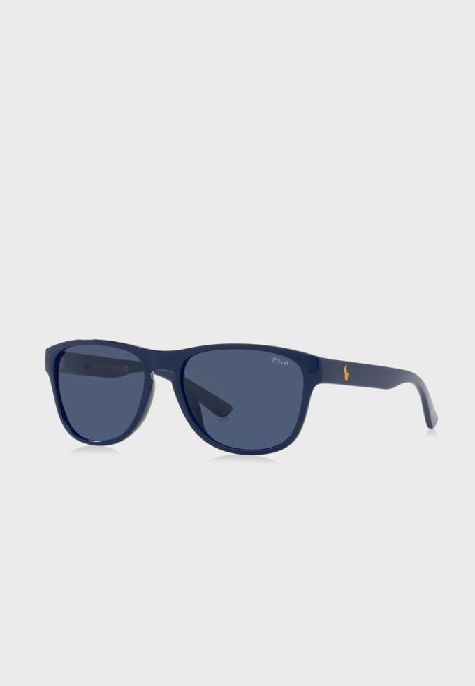 Blaue ovale Sonnenbrille von Ralph Lauren für Herren