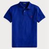Blaue Poloshirts aus Mesh im Slim Fit von Ralph Lauren für Herren