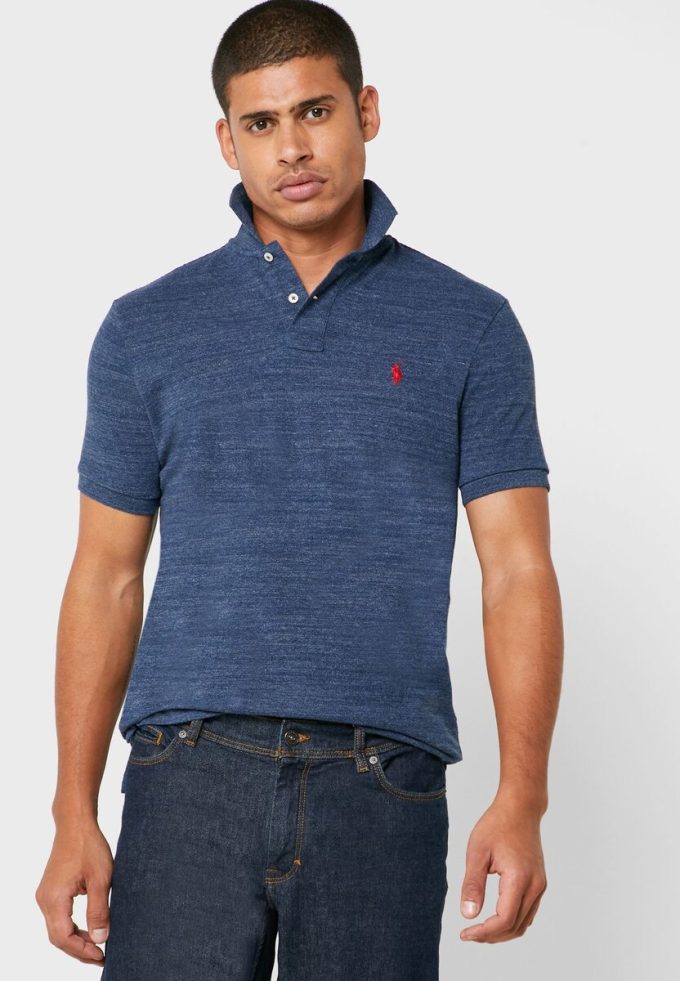 Blaue Poloshirts aus Mesh von Ralph Lauren für Herren