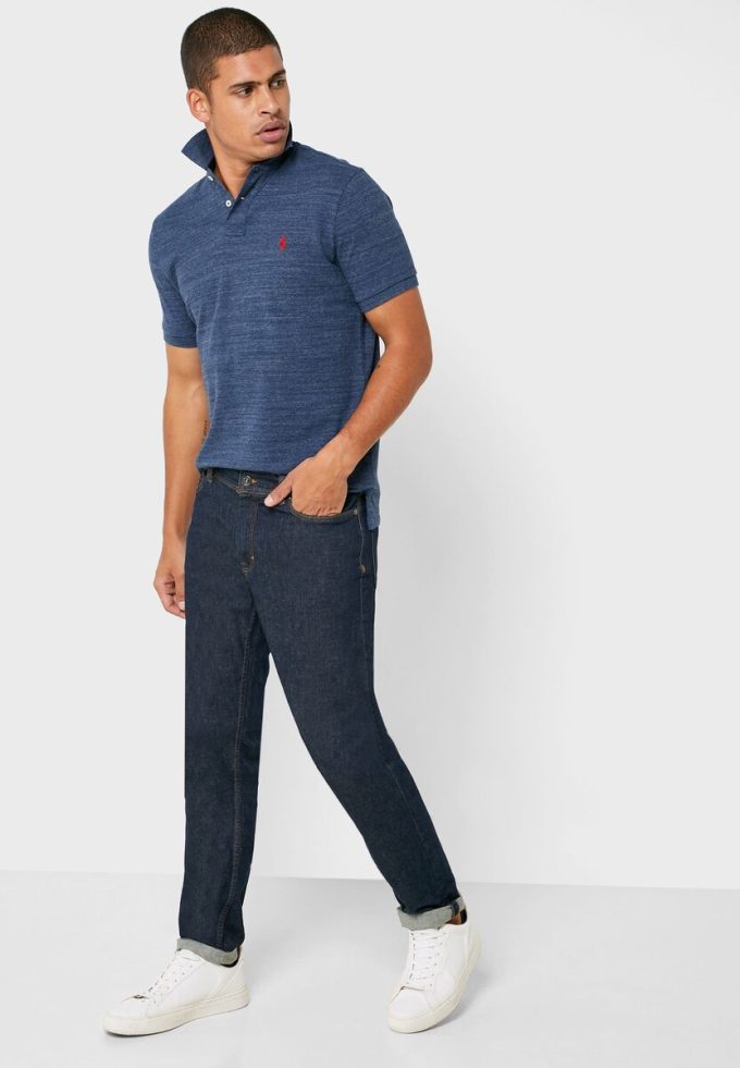 Blaue Poloshirts aus Mesh von Ralph Lauren für Herren