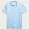 Blaue Poloshirts aus weicher Baumwolle im Custom Slim Fit von Ralph Lauren für Herren