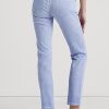 Blaue Ralph Lauren Coated Mid-Rise Straight Ankle Jeans für Damen