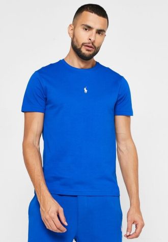 Blaue Ralph Lauren Essential T-Shirts mit Rundhalsausschnitt für Herren