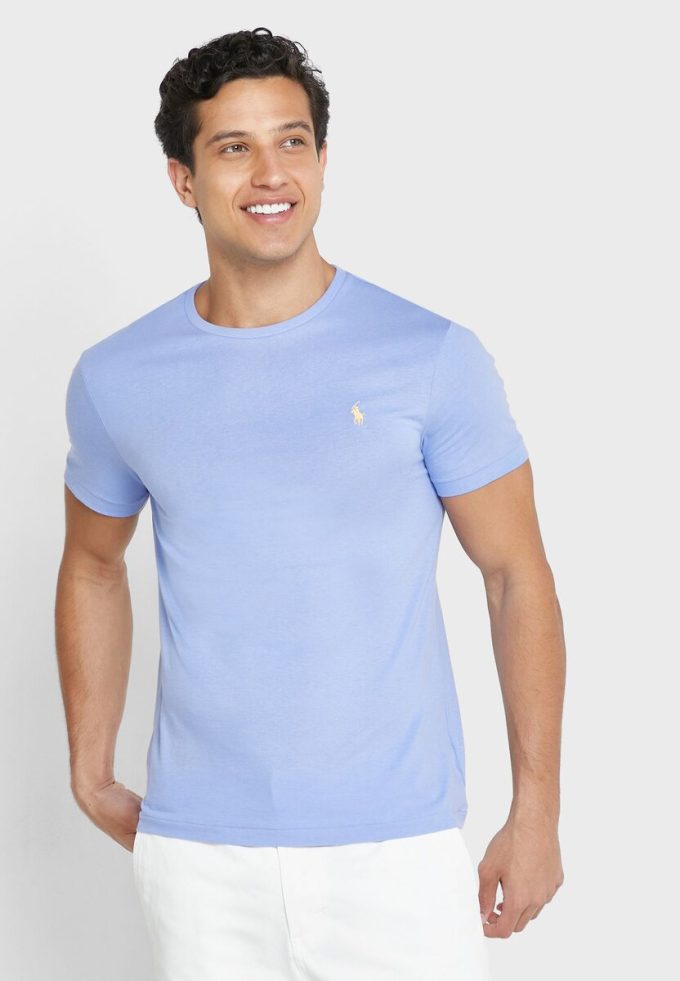 Blaue Ralph Lauren Essential T-Shirts mit Rundhalsausschnitt für Herren