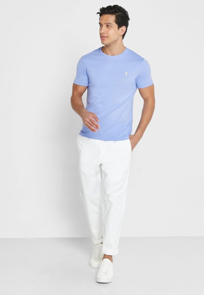 Blaue Ralph Lauren Essential T-Shirts mit Rundhalsausschnitt für Herren