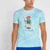 Blaue Ralph Lauren Graphic T-Shirts mit Rundhalsausschnitt für Herren