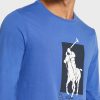 Blaue Ralph Lauren Graphic T-Shirts mit Rundhalsausschnitt für Herren