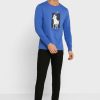 Blaue Ralph Lauren Graphic T-Shirts mit Rundhalsausschnitt für Herren