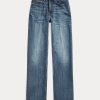 Blaue Ralph Lauren High-Rise Straight Jeans für Damen
