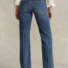 Blaue Ralph Lauren High-Rise Straight Jeans für Damen