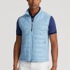 Blaue Ralph Lauren Hybrid-Weste mit Stehkragen für Herren