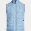 Blaue Ralph Lauren Hybrid-Weste mit Stehkragen für Herren