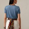Blaue Ralph Lauren Island Polo Bear Baumwoll-T-Shirts für Damen