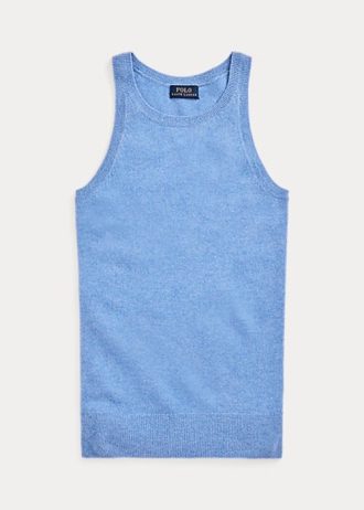 Blaue Ralph Lauren Kaschmir-Tanktops für Damen