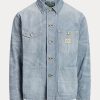 Blaue Ralph Lauren Micro-Check Indigo-Jeansjacken für Herren