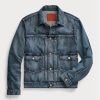 Blaue Ralph Lauren Overdale Denim Trucker-Jacken für Herren