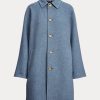 Blaue Ralph Lauren Oversize-Doubleface-Automäntel für Damen