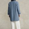 Blaue Ralph Lauren Oversize-Doubleface-Automäntel für Damen