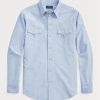 Blaue Ralph Lauren Oxford-Westernhemden im Classic Fit für Herren