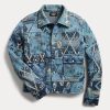 Blaue Ralph Lauren Patchwork-Pulloverjacken für Damen
