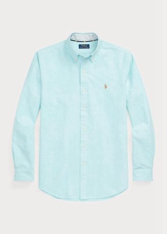 Blaue Ralph Lauren Slim Fit Oxford-Hemden für Herren