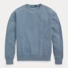 Blaue Ralph Lauren Sweatshirts mit Rundhalsausschnitt aus Bio-Baumwolle für Damen