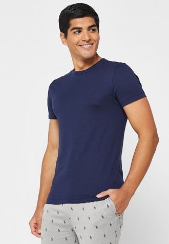 Blaue Ralph Lauren T-Shirts mit Rundhalsausschnitt im 3er-Pack für Herren