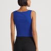 Blaue Ralph Lauren Tanktops aus Baumwollmischung für Damen